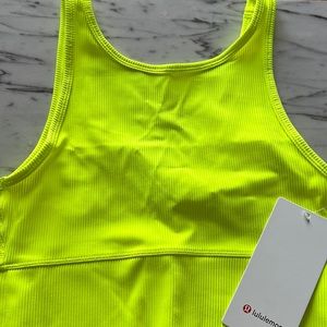lululemon size 6 Neon Green Power Pivot Tank Rib NWT